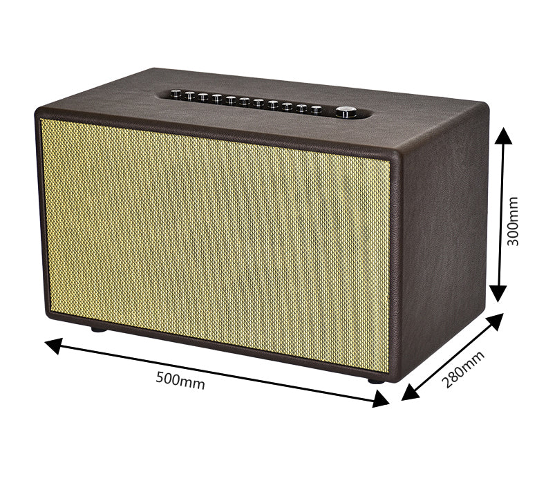 Klyrasound CS-6 HiFi Wireless Speaker, Multi-Room Karaoke Mic With Leather Design