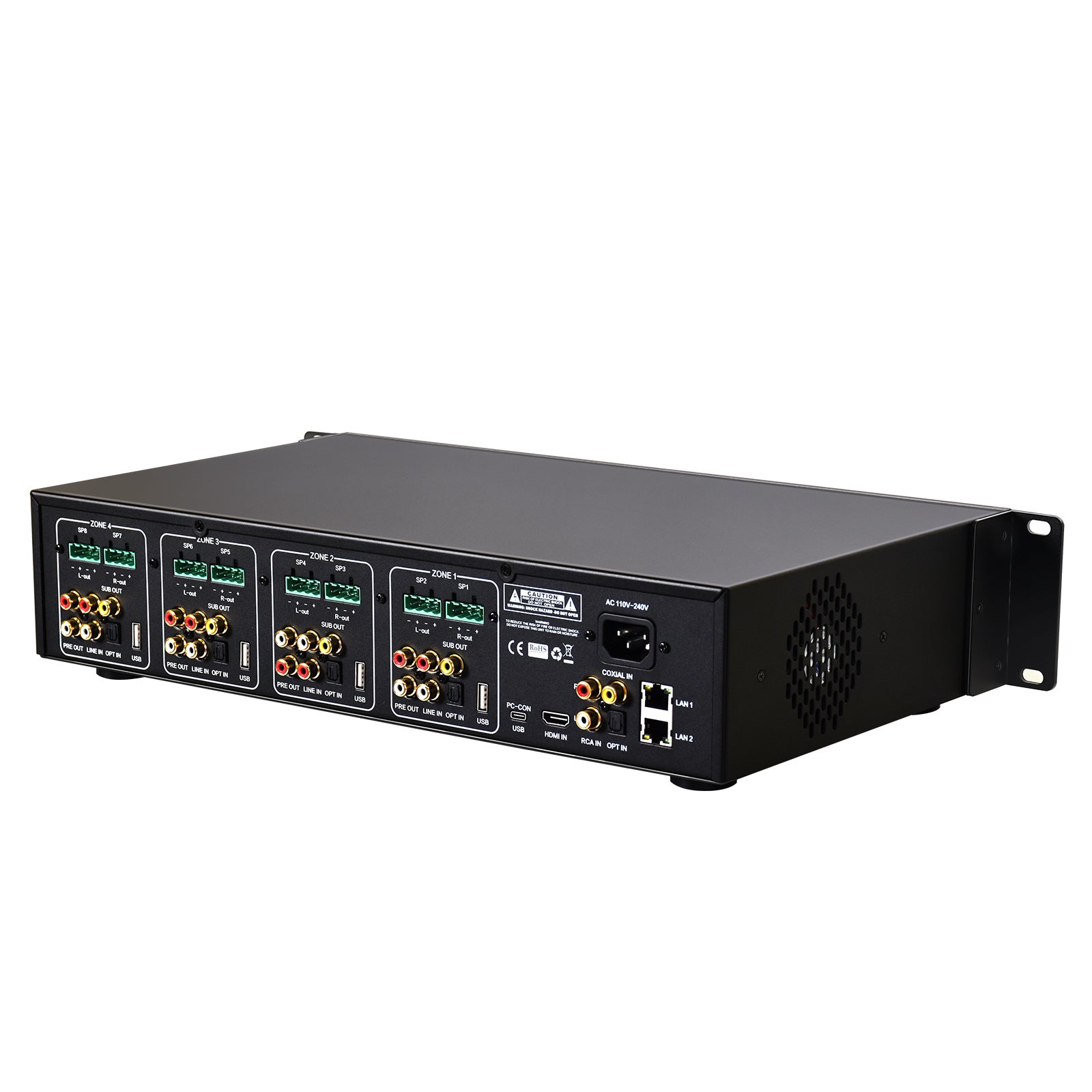 Klyrasound CL-4 4-Zone Network Amp, ARC/USB/Optical, Home/Pro