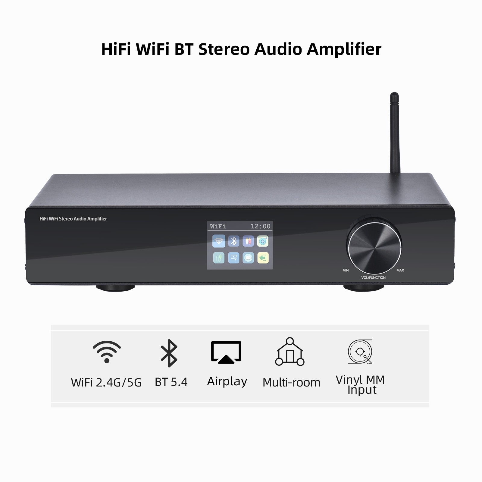 Klyrasound CL-300W Pro Power Amp, 550W Stereo, Hi-Fi 90dB SNR, Home Theater/Multi-Zone