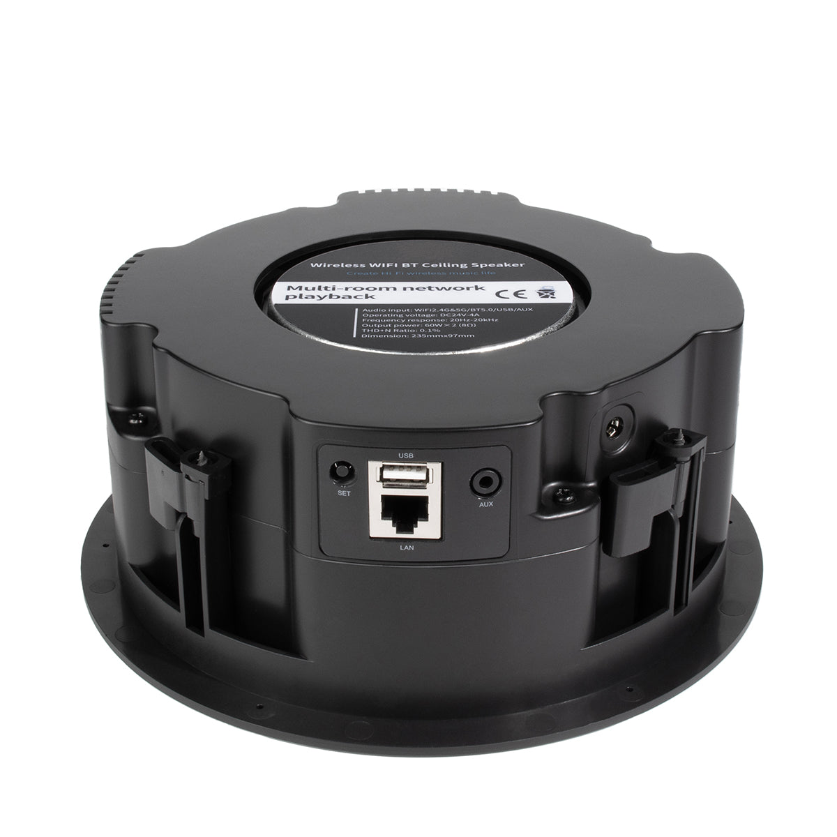 Klyrasound CS-1 Wireless Ceiling Speaker,  WiFi/BT, 6.5'' Full-Range+Tweeter, Home/Professional